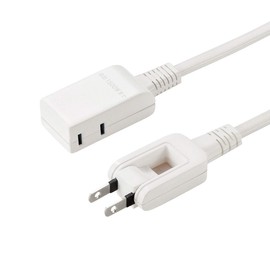 Sanwa Supply (サンワサプライ) Micro Tap 2 Outlets 0.2m Foldable Swing Plug White TAP-M602W