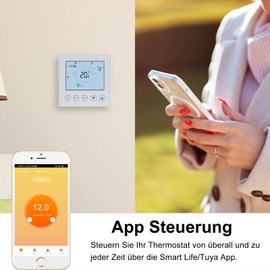 KETOTEK WiFi Thermostat - Works with Alexa Echo / Google Home - IFTTT Tuya Compatible - Programmable Room Thermostat with Smart Voice and App Control