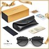 CARFIA Acetate Black White Cat Eye Sunglasses for Women Polarized