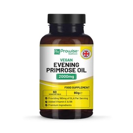 UK Prowise Healthcare Evening Primrose Oil Evening Primrose Oil 2000mg with Vitamin E & B6 Capsules, 4, 60 Tablets / 영국 프로와이즈 헬스케어 Prowise Healthcare Evening Primrose Oil 달맞이꽃유 2000mg with 비타민E & B6 캡슐, 4개, 60정