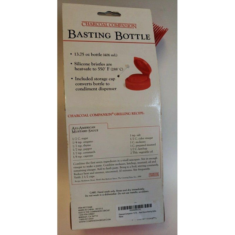Charcoal Companion 13.75-Ounce Silicone Head Sauce Basting Bottle NEW