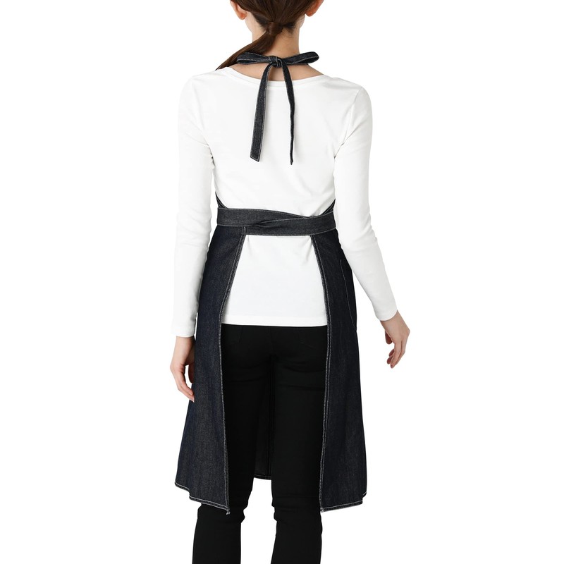 Francfranc Franc Dennier Full Apron Black Apron for Women Black