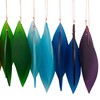 Blue Handworks Rainbow Glass Chime, Sandblasted Glass and Found Wood