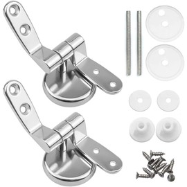 Zinc Alloy Toilet lid Hinge Toilet seat Screws Toilet seat Hinge (Silver, One Size)