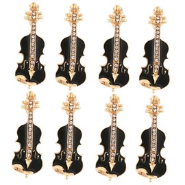 Baluue 4sets Violin Brooches for Women Cute Cartoon Lapel Pins Durable Clothing Badge Adorable Accessories for Parties Christmas and Special Occasions 2pcs*4