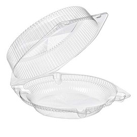 KitchenDance Clear Plastic Clamshell Pie Container with High Dome - 10" Plastic Pie Container - Ideal for Stunning Food Display - Pie Container Perfect for Storage, Preparing Food - CPC, 120, 50 Count
