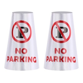 BATTIFE 2Pack NO Parking Reflective Collars for Traffic Safety Cones 2 Pack NO PARKING