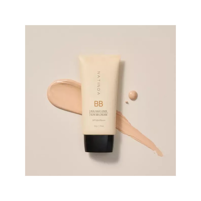 Natinda 나틴다 리얼 매직커버 선 비비크림 SPF50+ PA+++ 50g /톤보정