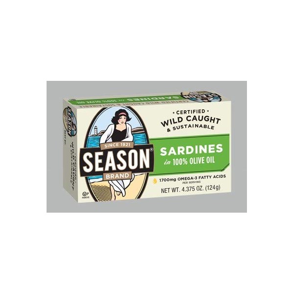 Season Skinless Boneless Sardines in Olive Oil. 6/4.375 oz.