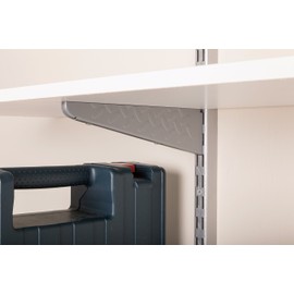 John Sterling HEAVYWEIGHT Diamond Plate Shelf Support System Shelf Bracket, 14-inch, Platinum, 0202-14PM