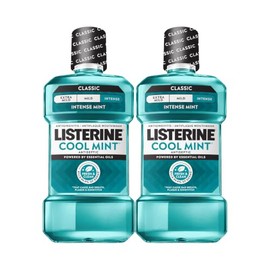 Listerine Cool Mint - Enjuague bucal antiséptico, mata el 99,9% de los gérmenes que causan mal aliento, placa y gingivitis, aceptado por la ADA, clíni