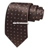 Barry.Wang Brown Ties for Men Silk Plaid Necktie and Tie