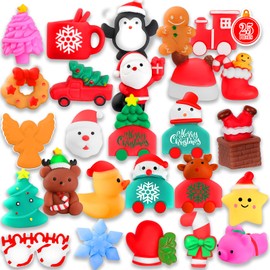 MOZACI Squishies, 25 Pack Mochi Squishy Toys - Christmas Kawaii Cat Squishys Slow Rising Animals - Party Favors, Goodie Bag, Birthday Gifts, Mini Squishies Stress Reliever Toy Pack