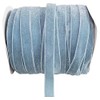 10 Yard Velvet Ribbon Spool, Inlaid with Silver Polyester (Blue,