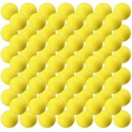 Junkin 80 Pcs Foam Golf Practice Balls Realistic Feel and Flight Training Sport Balls Elastic Soft Foam Golf Balls for Indoor or Outdoor Backyard Training (Yellow)