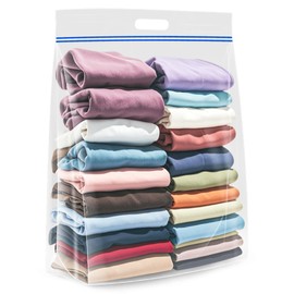 Extra Large 25 Gallon Storage Bags - 35” x 24” with Resealable Zip and Carry Handle, Ideal for Clothes, Pillows, Moving and Travel, Set of 10