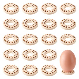 UNICRAFTALE 24pcs Wooden Crystal Ball Stand Navajo White Sphere Flower Stone Rock Display Holder Egg Rocks Stand for Gemstone Nature Stone Home Decor Ineer Diameter 12mm