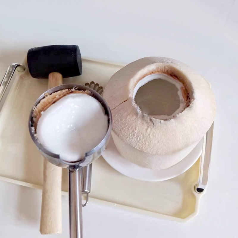 Coconut Opener Tool Set,Food Grade Coconut Opener,Coconut Scraper for Kitchens,Picnics