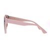 Womens Designer Style Sunglasses Oversized Trapezoid UV400 Matte Pink, Mirror