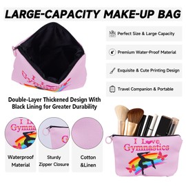 Gymnastics Accessory Set for Girls – Gymnastics Bracelet, Gymnastics Chain, Cosmetic Bag & Gymnastics Sticker – Cool Things for Gymnasts, Gym Bag Girls & Sporty Gifts, pink, Gymnastics