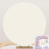 Leowefowa 7.2x7.2ft Polyester Solid Beige Round Backdrop Stand Cover -