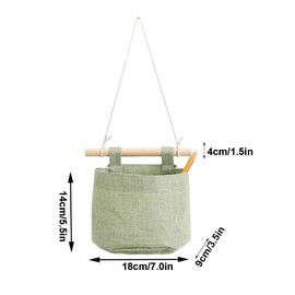 LNJ Hanging Bag - Hanging Organiser Door Wall Organiser - Hanging Storage Utensil Bag with 3 Pockets - Hanging Storage Bag for Entrance, Wardrobe, Bathroom (Green)