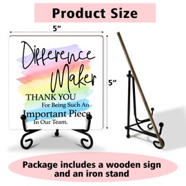 Difference Maker Gift, Birthday Gifts for Women Motivational Gifts for Boss Leader Teacher, Farewell Gifts Thank You Appreciation Gifts Thanksgiving Christmas Gifts Desk Decor Wood Sign -MP13
