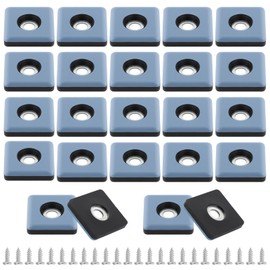 Teflon Gliders, Pack of 16 Teflon Gliders for Screwing Furniture Gliders Teflon Furniture Gliders for Heavy Furniture Square Furniture Sliders Chair Gliders with Stainless Steel Screws for Furniture