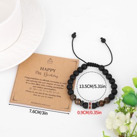 Mikovivi Faith Cross Bracelet, 18th Birthday Gifts for Men Boys Adjustable Jesus Christian Bracelet for Son Grandson with Card Religious Decoration 18 Year Old Boy Birthday Baptism Gifts Jewelry