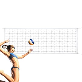 Volleyball Training Net | 32x3 ft Adjustable Volleyball Net for Outdoor | Folding Replacement Mesh for Badminton for School, Garden, Poolside, Beach