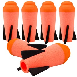Ruibytree 6 Pack Mega Missile Refill with Carrying Strap - Toy Rocket Launcher Ammo for Nerf N-Strike Elite Series （Orange）
