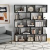 SILKYDRY 5-Tier Geometric Bookshelf, Freestanding Room Divider Bookcase, S-Shaped Decorative