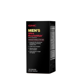 GNC Men's Ultra Nourish Hair Supplement for Men | Supports Strong, Healthy Hair | 120 Caplets