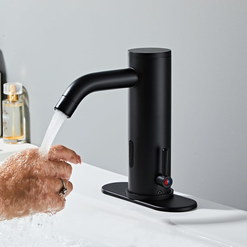 HHOOMMEE Automatic Touchless Bathroom Sink Faucets Sensor Motion Activated Hands