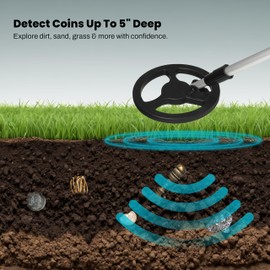 Bounty Hunter Junior Metal Detector for Kids, Lightweight & Adjustable Treasure Hunter with 6.5" Coil, Beep Alerts & Discrimination Mode, Beginner Detector for Ages 6+, Made in USA