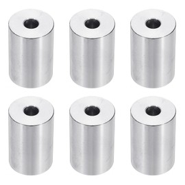 PATIKIL M6 Aluminum Spacers, 6pcs 1/4" x 3/4" Round Metal Spacers for 1/4 or M6 Screw Bolts, Unthreaded Standoff Bushing 1 3/16"L, 6.5x20x30mm