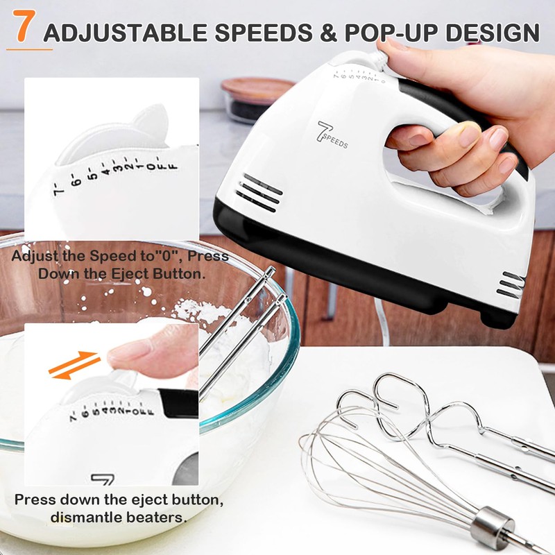 Electric Hand mixer - 7 Adjustable Speed 180W Handheld Mixer