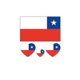 ZPDNURZL 10 Sheets Chile Flag Tattoos Stickers 40 Pcs Waterproof Sweat Sports National Flag Removable Fake Tattoos