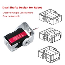 ANNIMOS Pack of 2 60KG Robot Servo Motor High Torque Stainless Steel Gear Digital Steering Large Servos with Mount Brackets