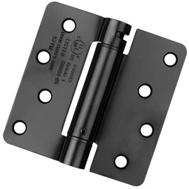 Haidms 3 Pack Spring Hinge 4 Inch Matte Black Self Closing Door Hinges with 1/4'' Radius Corner Adjustable Tension for Residential & Heavy-Duty Door Hardware