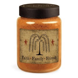 CROSSROADS ORIGINAL DESIGNS Faith Family Friends with Tree Maple Pumpkin Donut Scented Jar Candle, 26 Oz, Home Fragrance, MPD-COD314
