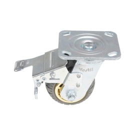 Vestil CST-VE-4X2FF-SWTB Flat-Free Swivel With Total Brake Caster 4 In. Diameter x 2 In. Width 440 Lb. Capacity Dark Gray
