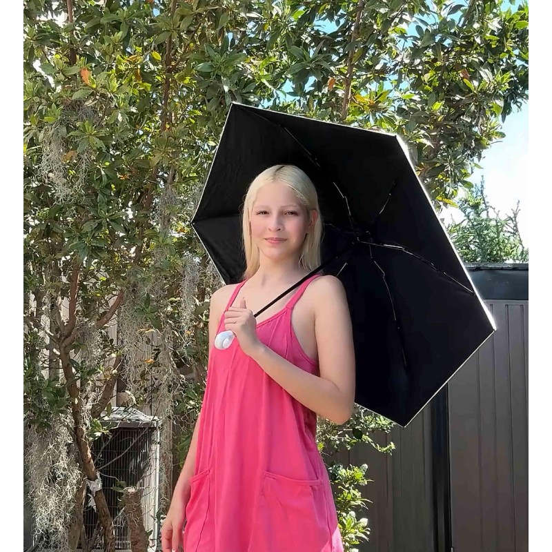 Impervius Patronum Mini Travel Umbrella, Lightweight Compact, Foldable, with Ring