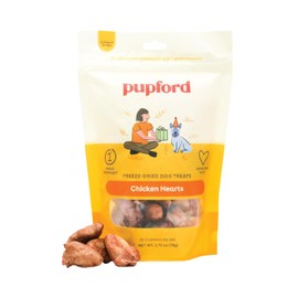 Pupford Freeze Dried Chicken Hearts Treat for Dogs & Puppies - Healthy, Natural, Single Ingredient Dog Treats - Made in USA (2.75 oz)