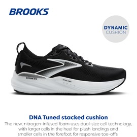 Brooks Men’s Glycerin GTS 22 Supportive Running Shoe - Black/Grey/White - 10.5 Medium