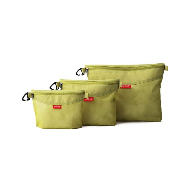 pack all 3 Pcs Water-resistant Material Zipper Pouch Set, Mesh
