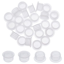 GORGECRAFT 25PCS Salt and Pepper Shaker Stoppers Plastic Salt Shaker Plug Stopper 1/2 Inch Replacement Plug Bottle Caps Reusable Clear Round End Cap for Bottles Pipes Flower Pots