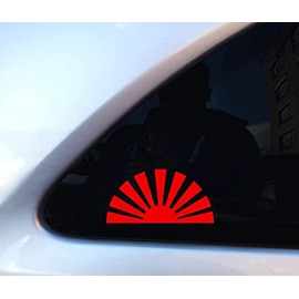 2X JDM Sunrise Car Sticker, Vinyl Decal, Window Bumper Sticker, 4x4 Car Styling, Auto Tuning, JDM, Caravan Campervan Decal, 120mm