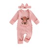 New to the Herd Baby Cowgirl Outfit Highland Cow Jumpsuit