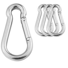 3.1 Inch M8 Stainless Steel Spring Snap Hook, Holds to 396lb/180kg (Max) for Gym,Exercise Machine, Stainless Steel 304 Heavy Duty Clip Keychainr, Set of 4
